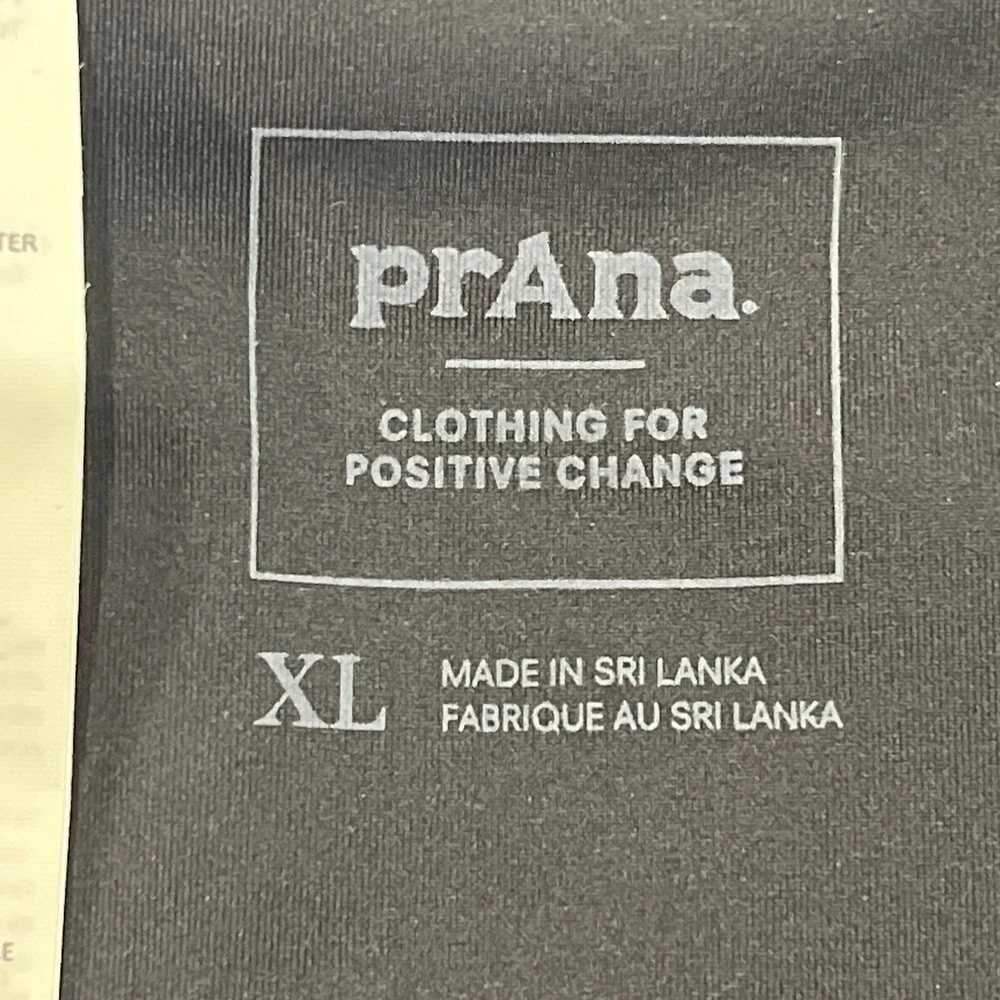 Prana NEW Summer Wave Black Bikini‎ Swim Mid-Rise Bottoms Size XL UPF Beach
